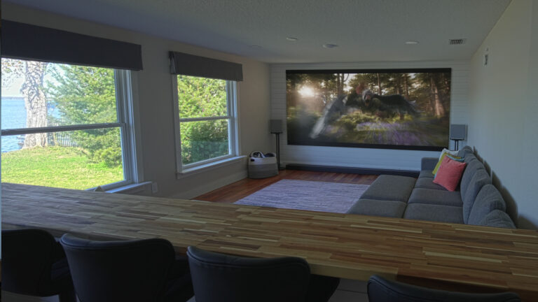 Views of the TV and lake