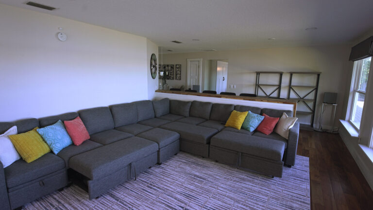 Convert the couch for comfort or sleeping