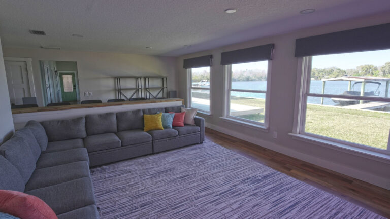 More view of the lake from the couch